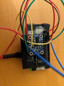 Picture of BNO055 IMU board connected to Pi Zero W